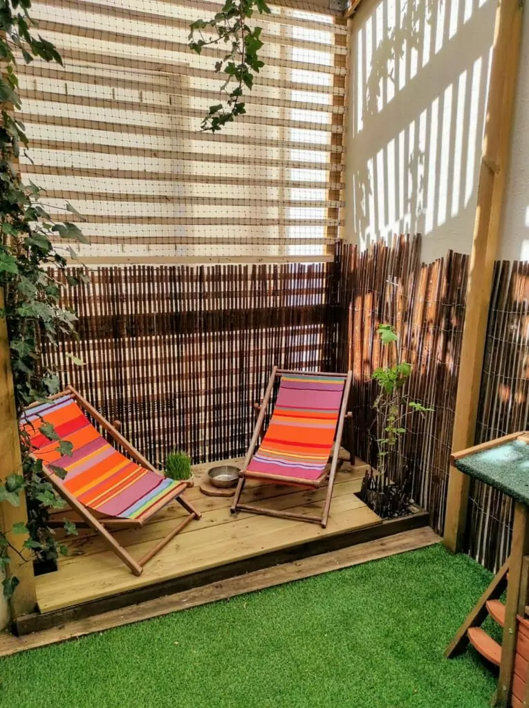 Patio extérieur sécurisé de Chez Grisette Le Mans