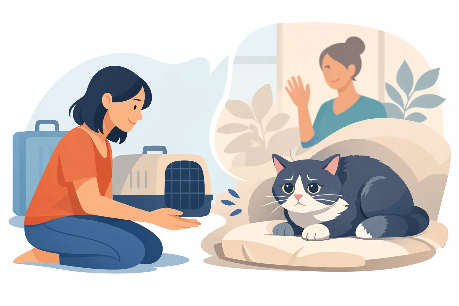 Faire garder un chat anxieux sans le brusquer