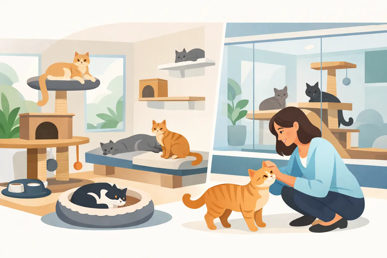Hébergement chat sans cage: bon choix ?