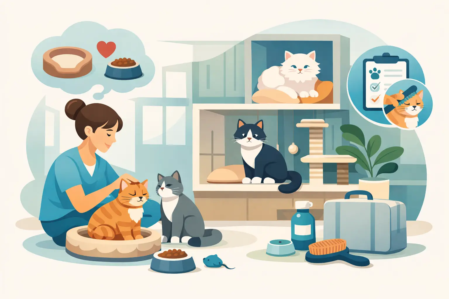 Soins personnalisés pour chats en pension