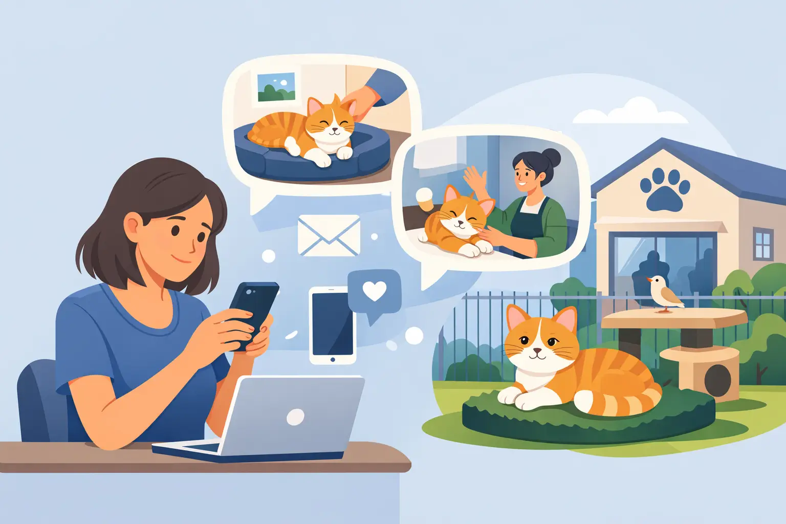 Nouvelles et photos de son chat en pension